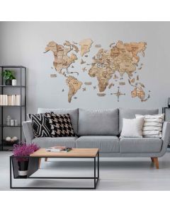 3D Wooden World Map Terra Premium Edition