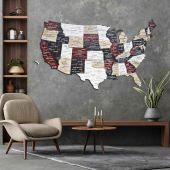 3d Wooden Map of USA Urban Installed Example