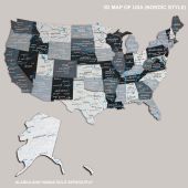3D USA Map Nordic 