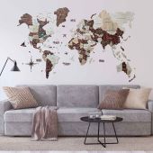 3D World Map Premium Cappuccino Living Room.