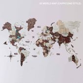 3D World Map Premium Cappuccino Living Room.