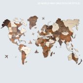 3D World Map Multicolor Living Room