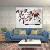 3D World Map Premium Urban Living Room.