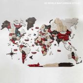 3D World Map Premium Urban Living Room.