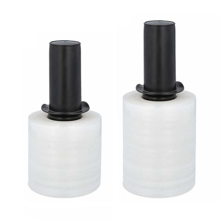 Black Spinner Handle Narrow Width Clear Banding Stretch Film