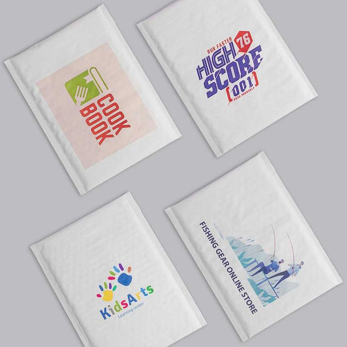 Custom Printed White Kraft Bubble Mailers