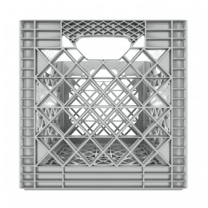 Reinforced Heavy Duty Square Gray Plastic Crate 16Qt
